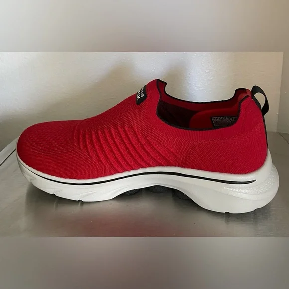 NWT-SKECHERS..MENS RED GO WALK HYPER PILLAR SNEAKERS - Picture 14 of 16